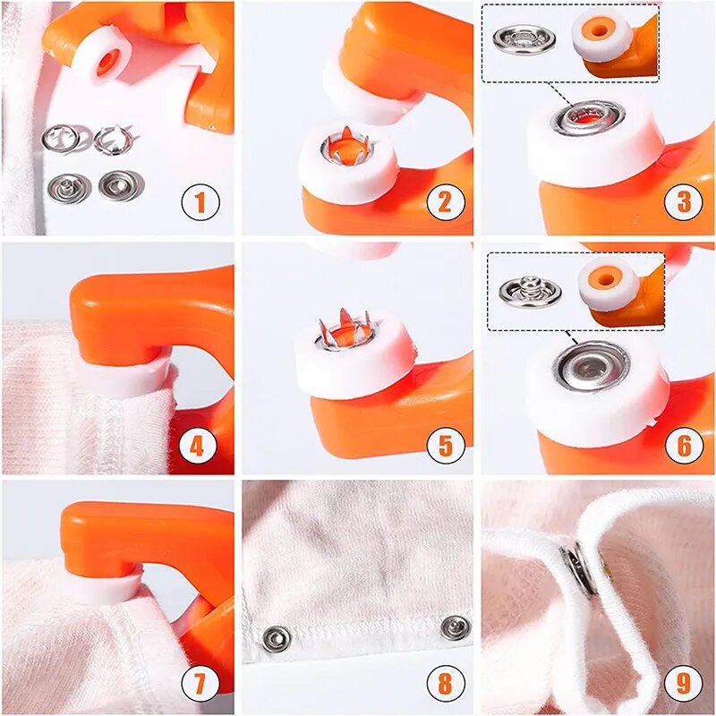 Kit DIY : Pince à Boutons Pression Universelle + Jeu de Boutons