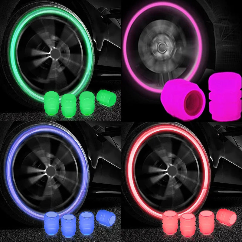 GlowRide™ - Couvercle de valve automobile néon - Achetez-en 2, obtenez-en 8 !