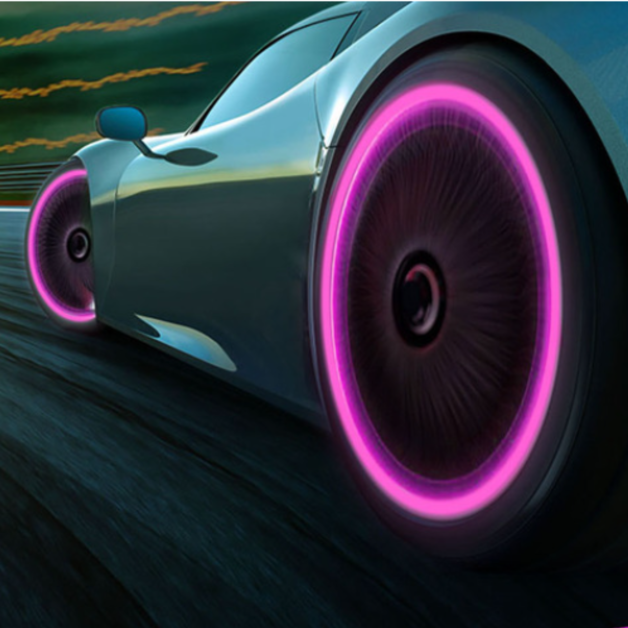 GlowRide™ - Couvercle de valve automobile néon - Achetez-en 2, obtenez-en 8 !